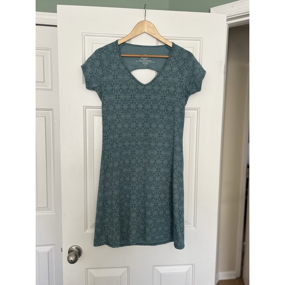 Kuhl Oriana Dress Teal Pattern Open Back Size Small Outdoors